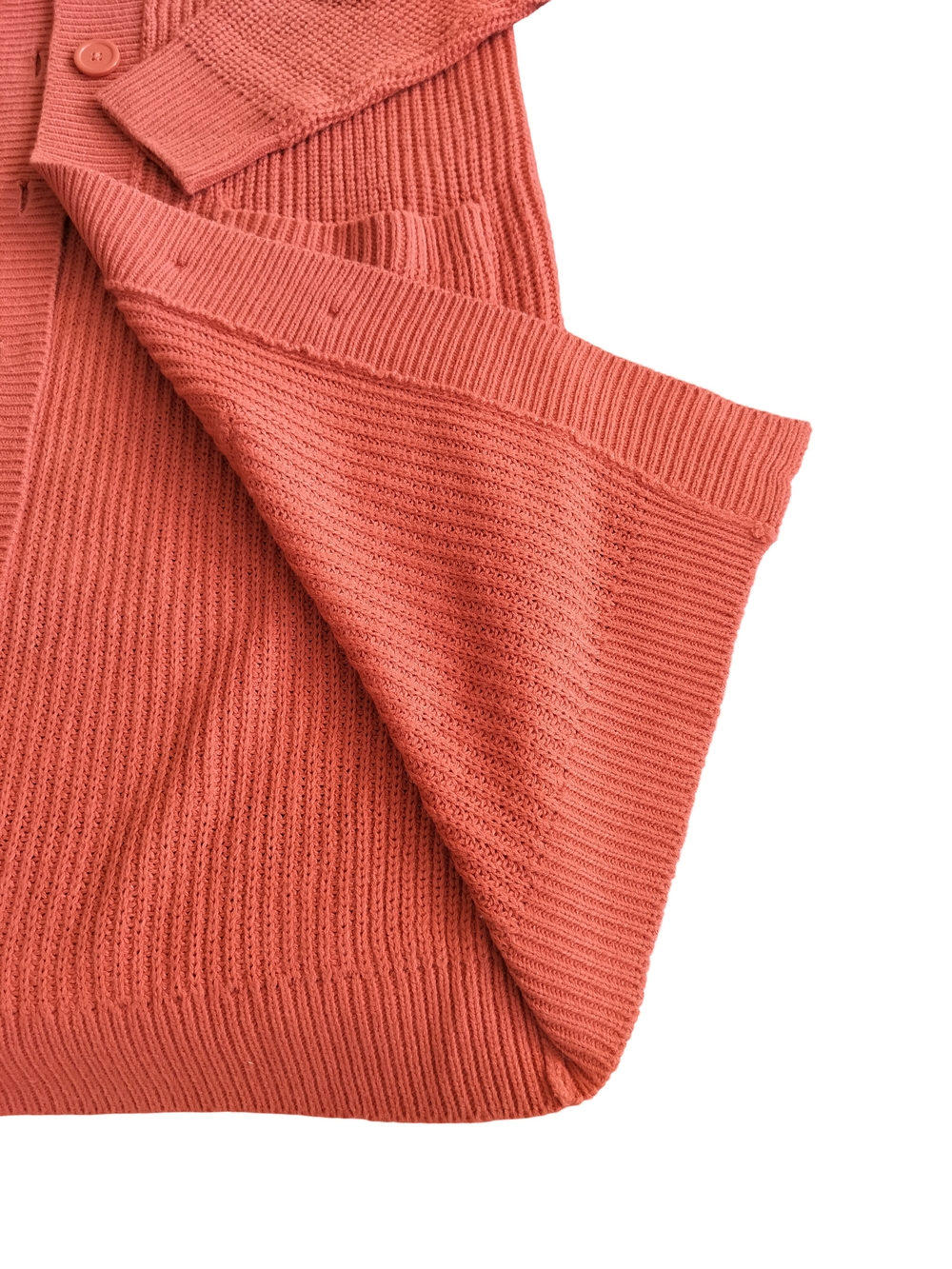 Women's Coral Longline Button Cardigan Coat Size M - Picture 8 of 8